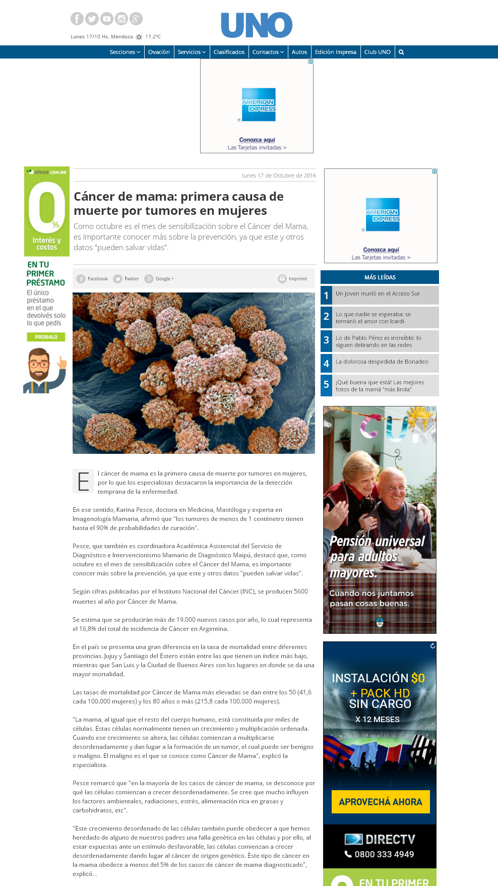 17 10 2016 DIARIO UNO MENDOZA
